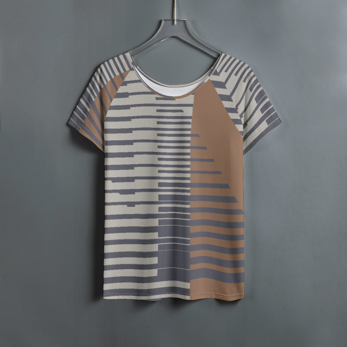 All-Over Print Women's Round Neck T-shirt With Raglan Sleeve