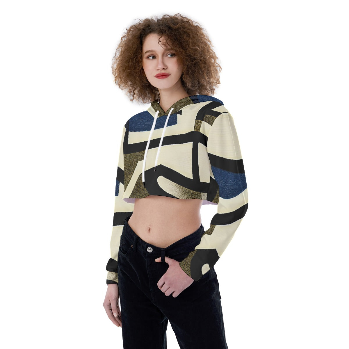 All-Over Print Women's Crop Top Hoodie