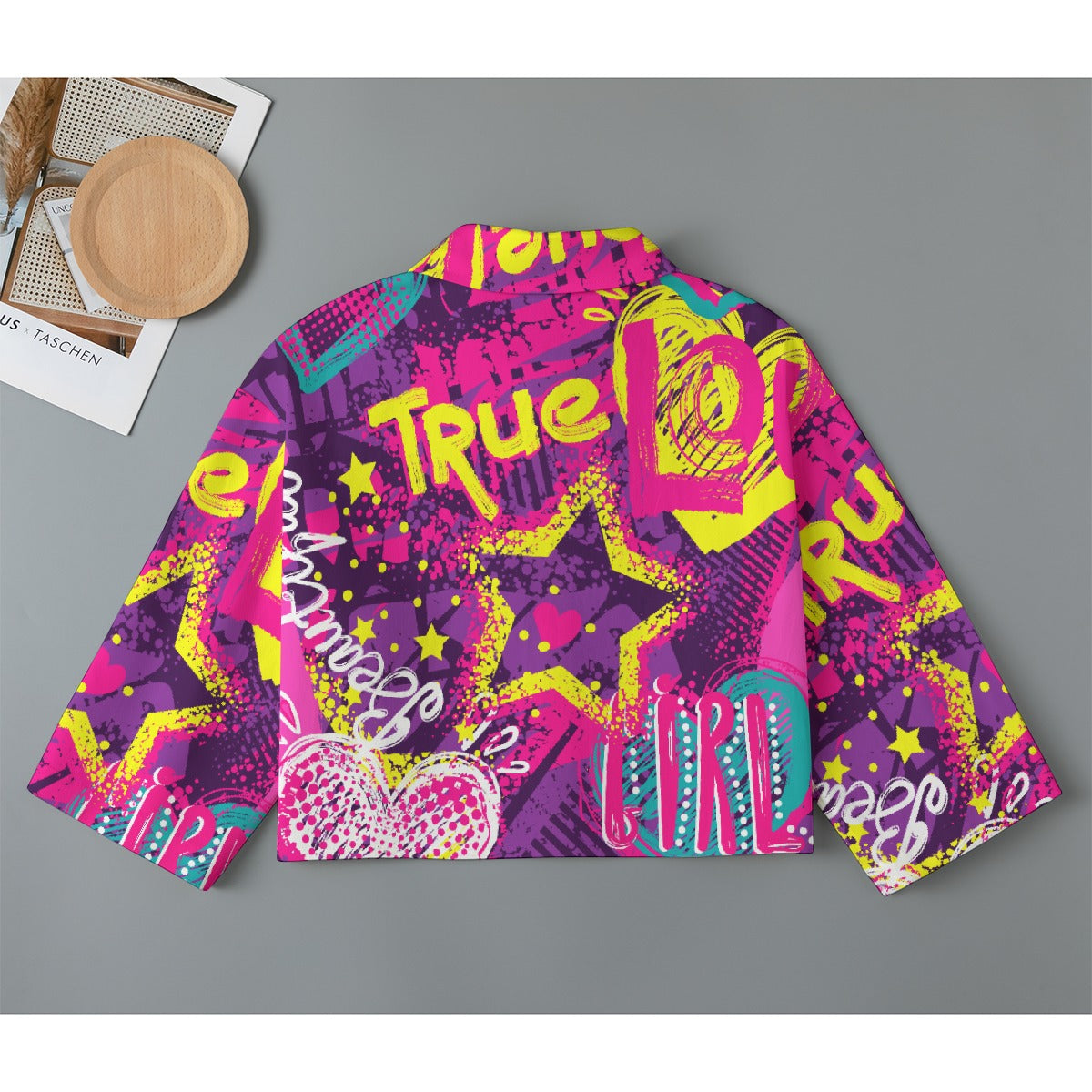 All-Over Print Women's Cropped Jacket | 245GSM Cotton