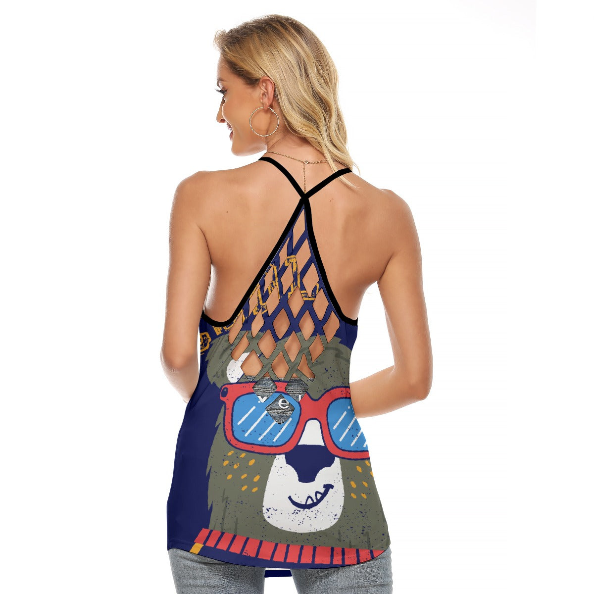 All-Over Print Women's Criss-Cross Open Back Tank Top