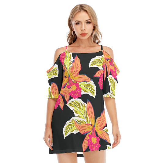All-Over Print Women's Off-shoulder Cami Dress