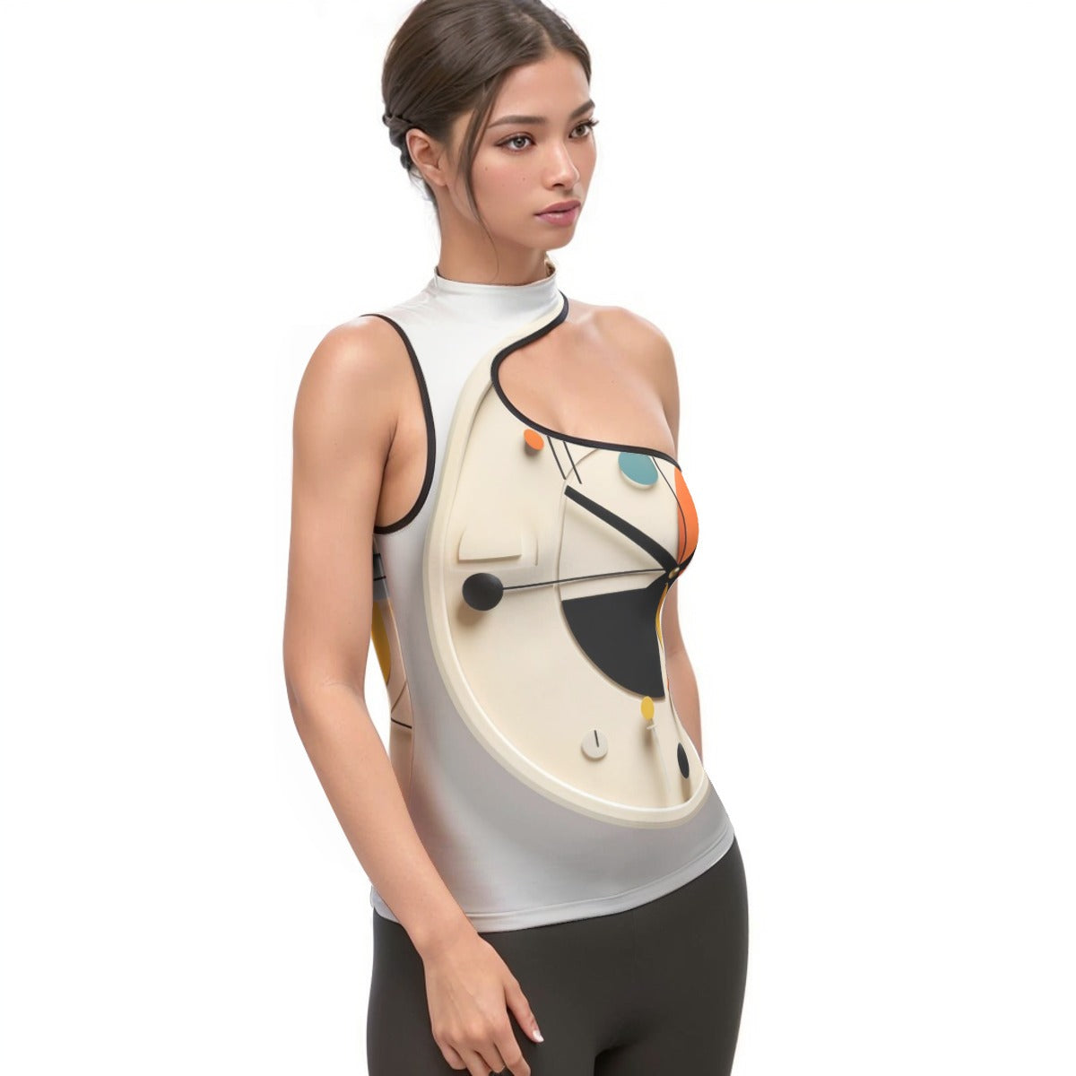 All-Over Print Women's Halter Sleeveless Asymmetrical Tank Top
