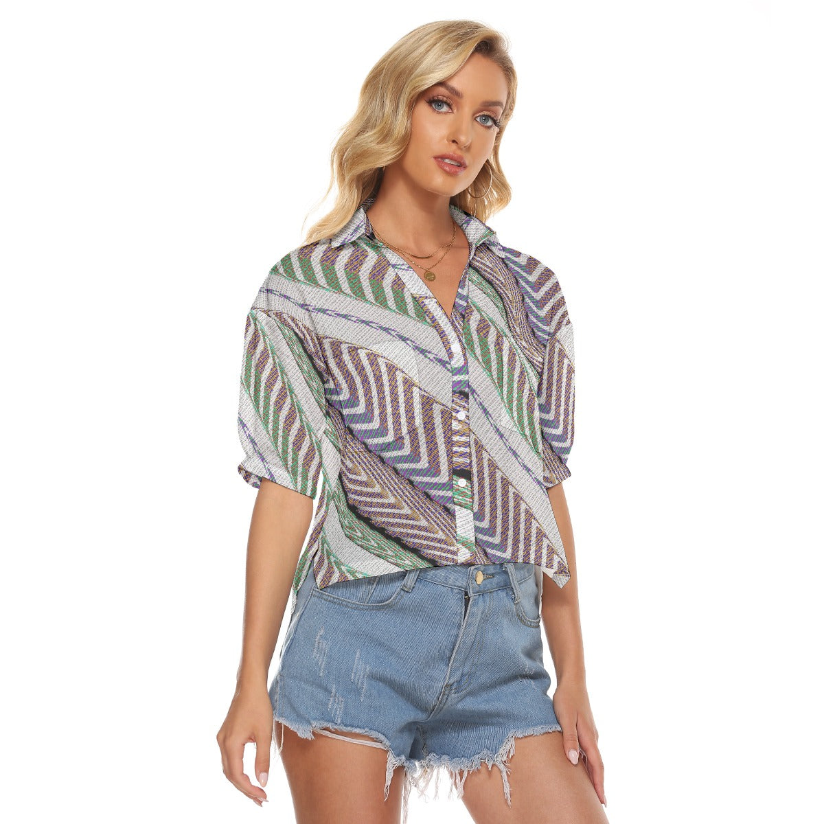 All-Over Print Women's V-neck Shirts