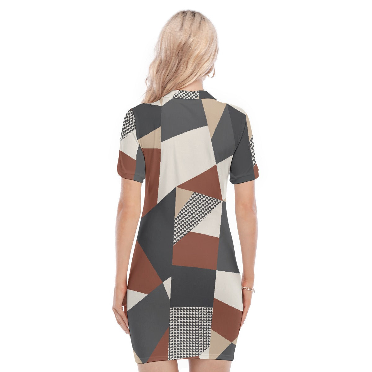 All-Over Print Women's Polo Collar Dress