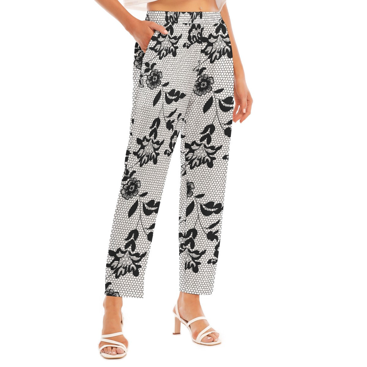 All-Over Print Women's Loose Straight-leg Pants