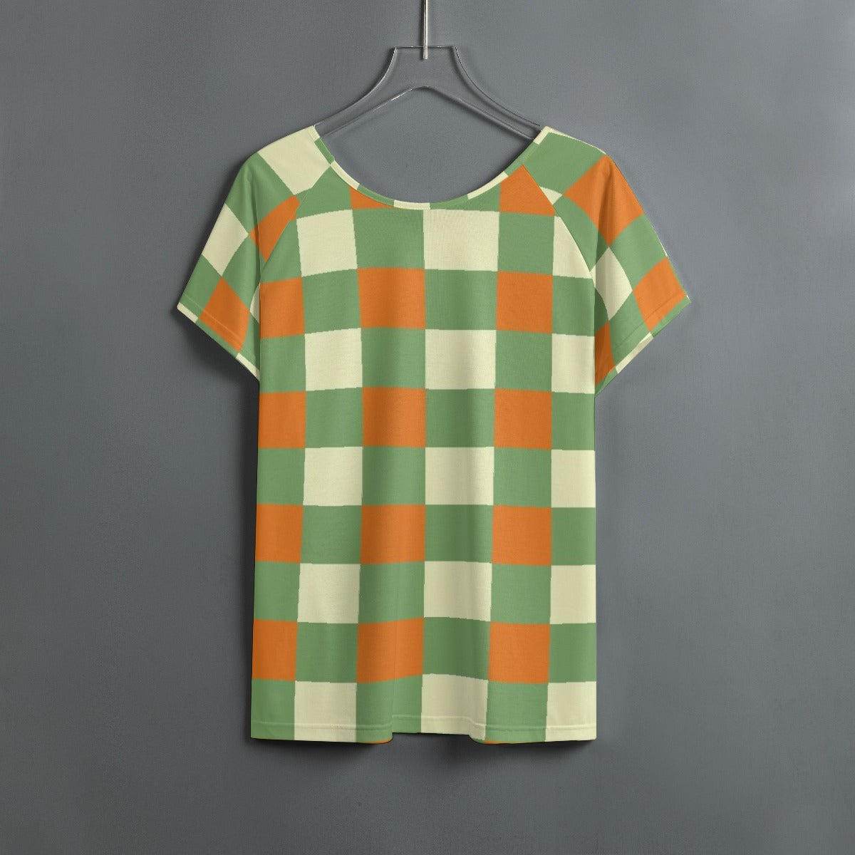 All-Over Print Women's Round Neck T-shirt With Raglan Sleeve