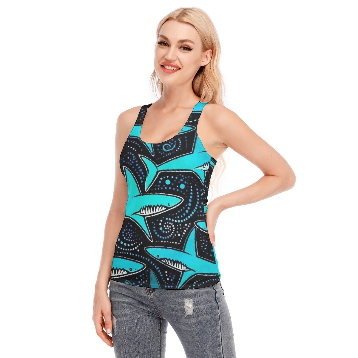 All-Over Print Women's Racer Vest | 190GSM Cotton