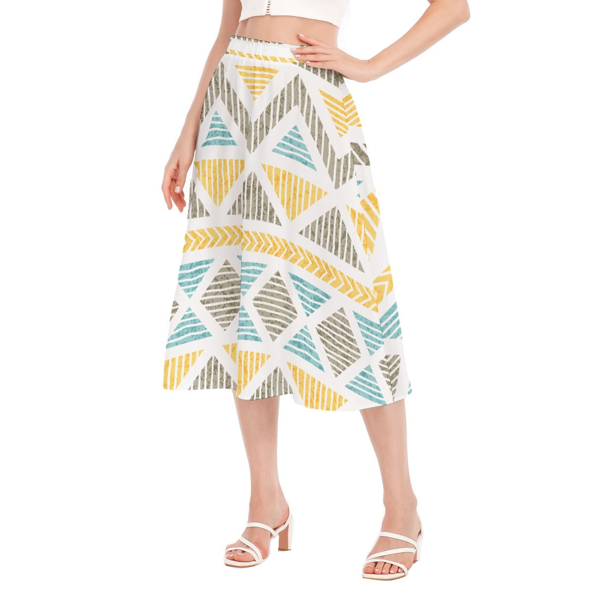 All-Over Print Women's Long Section Chiffon Skirt
