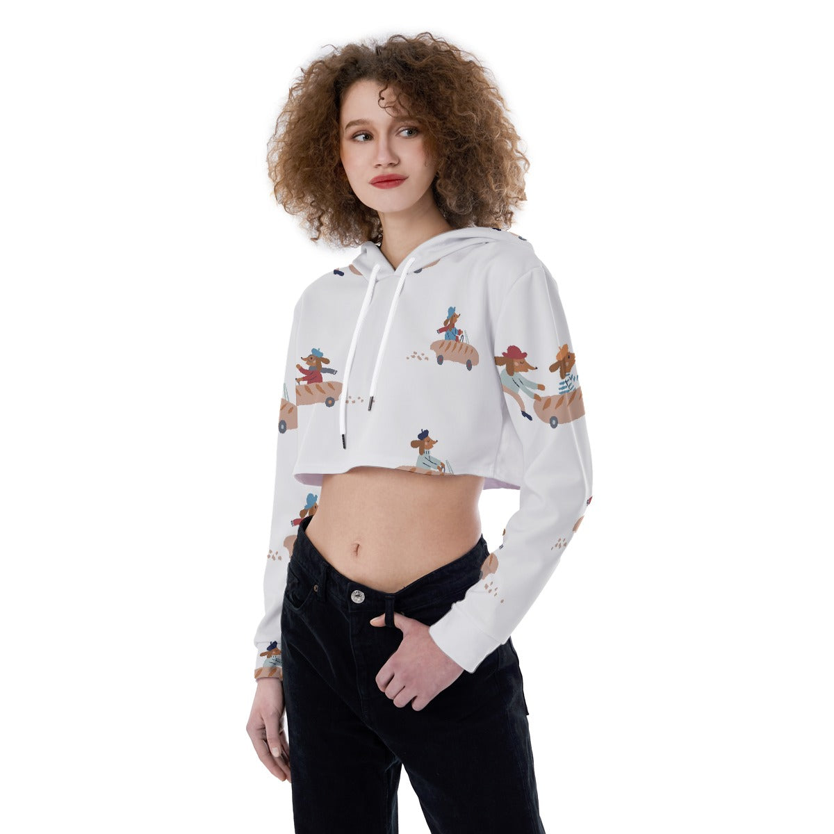 All-Over Print Women's Crop Top Hoodie