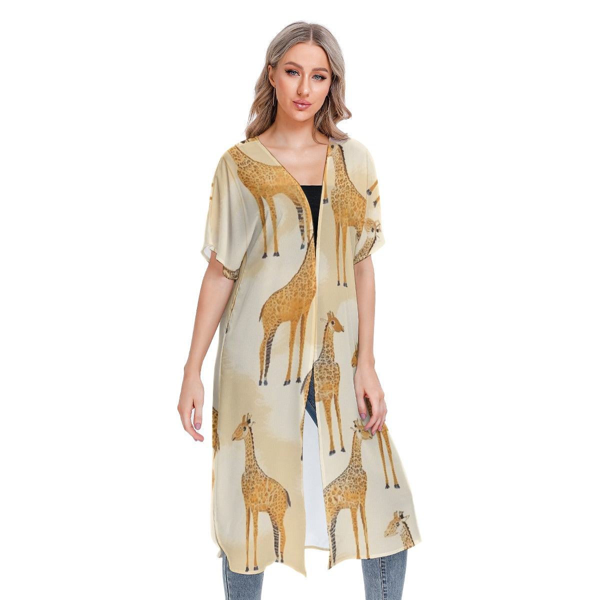 All-Over Print Women's Short Sleeve Cardigan