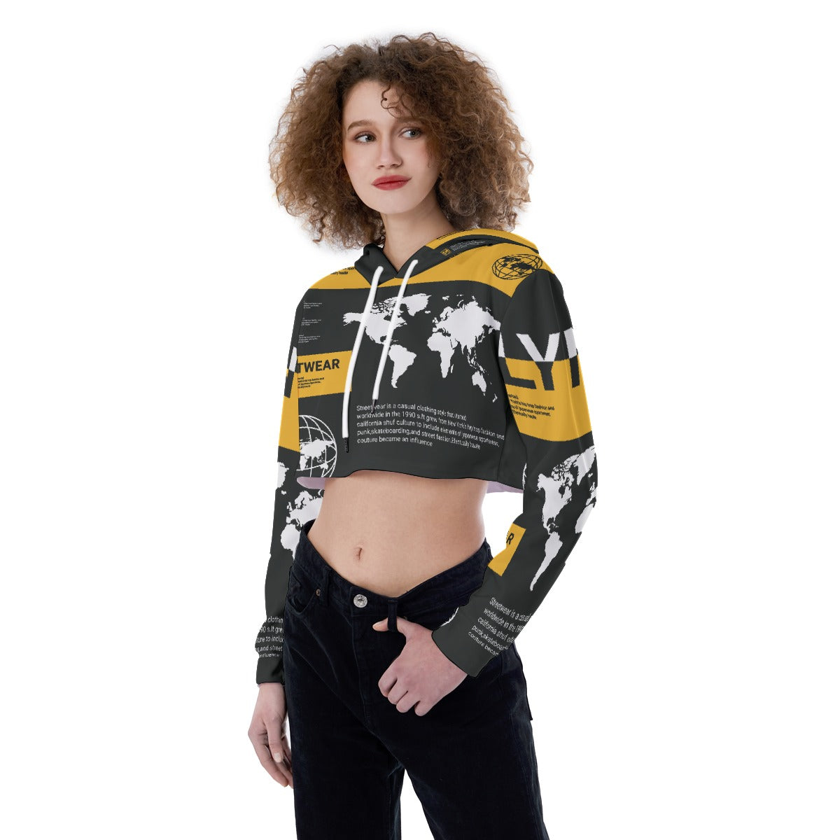 All-Over Print Women's Crop Top Hoodie