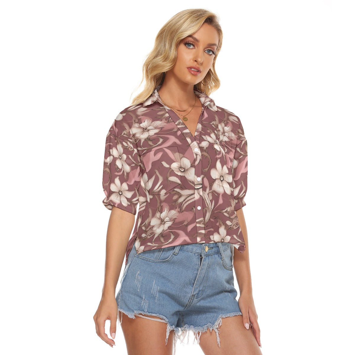 All-Over Print Women's V-neck Shirts