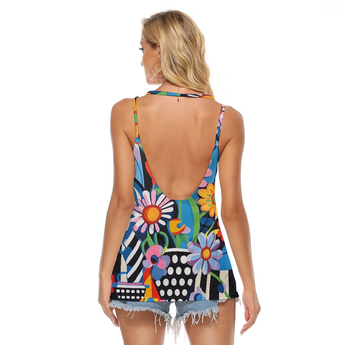 All-Over Print Women's Halter Top With Backless