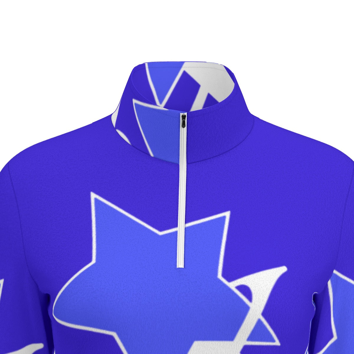 All-Over Print Women's Sports Collar Jersey With Long Sleeve