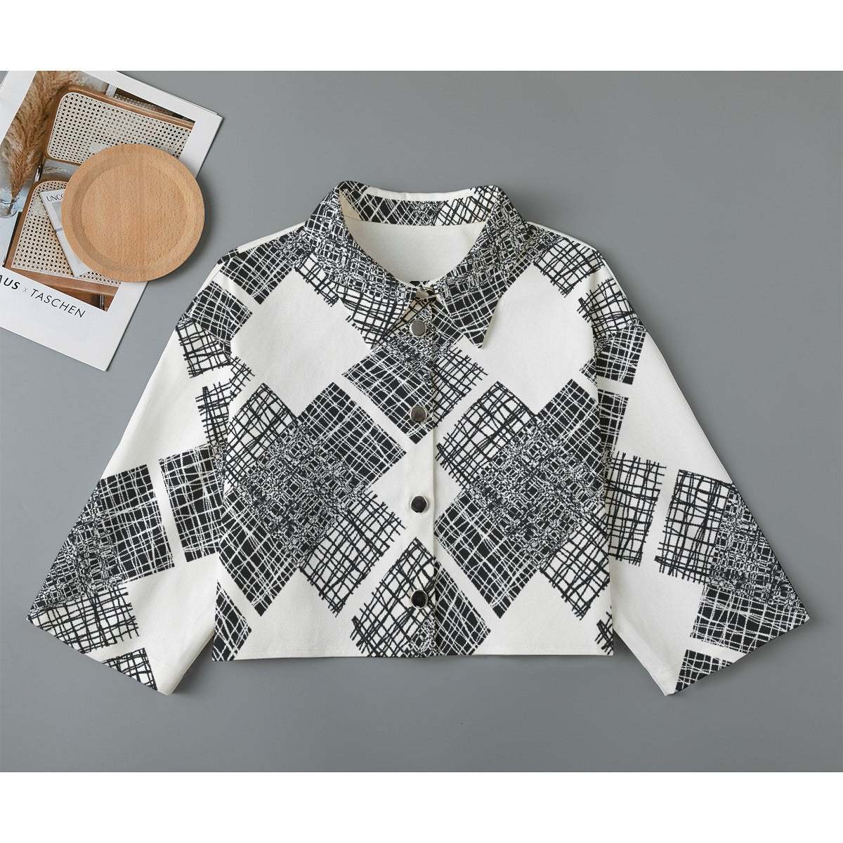 All-Over Print Women's Cropped Jacket | 245GSM Cotton