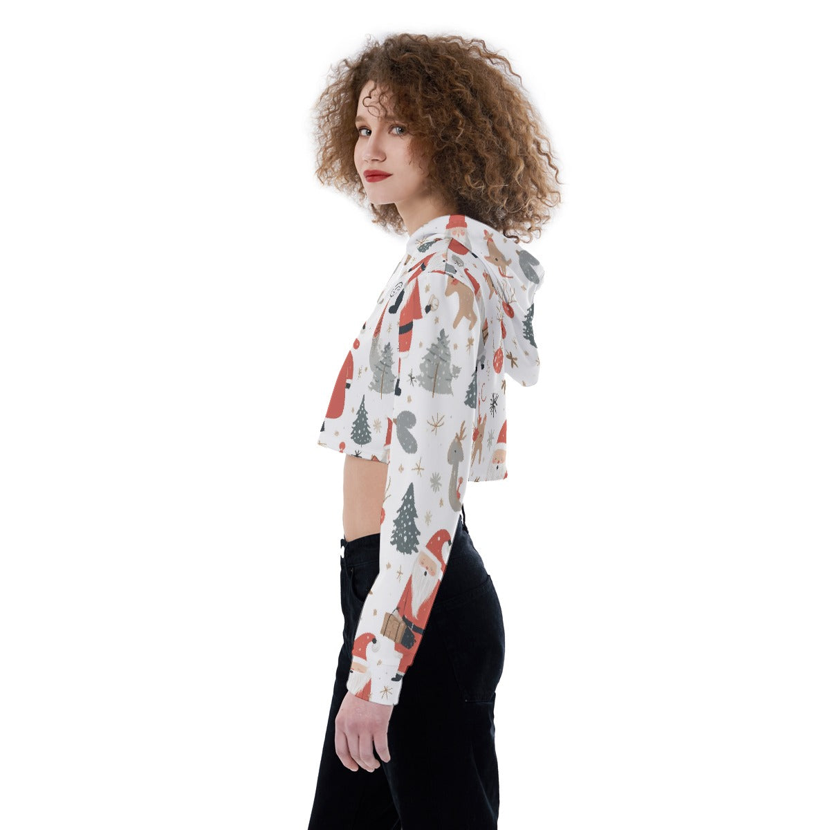 All-Over Print Women's Crop Top Hoodie