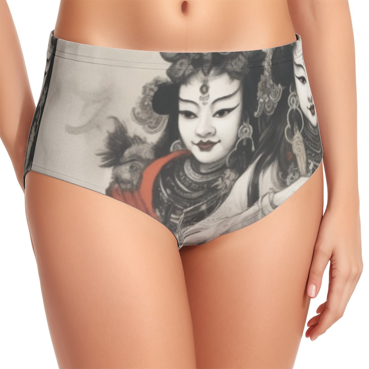 All-Over Print Women's Swimsuit Set With Halter