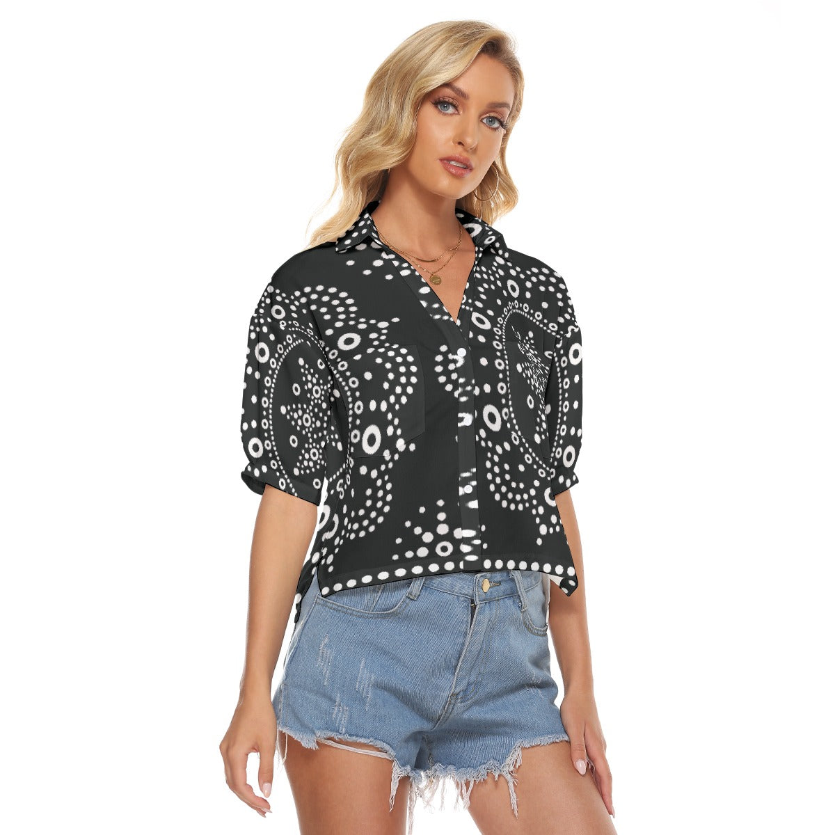 All-Over Print Women's V-neck Shirts