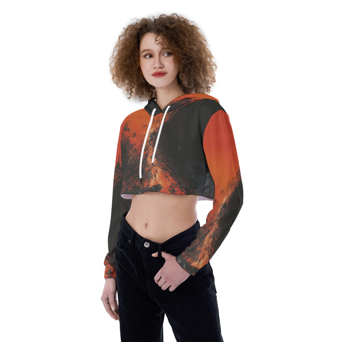 All-Over Print Women's Crop Top Hoodie
