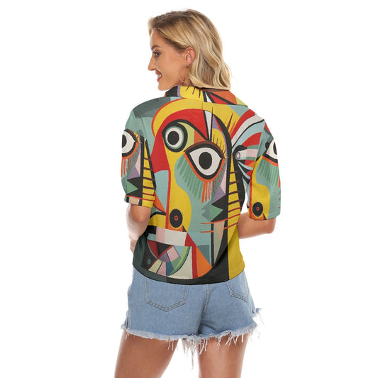 All-Over Print Women's V-neck Shirts