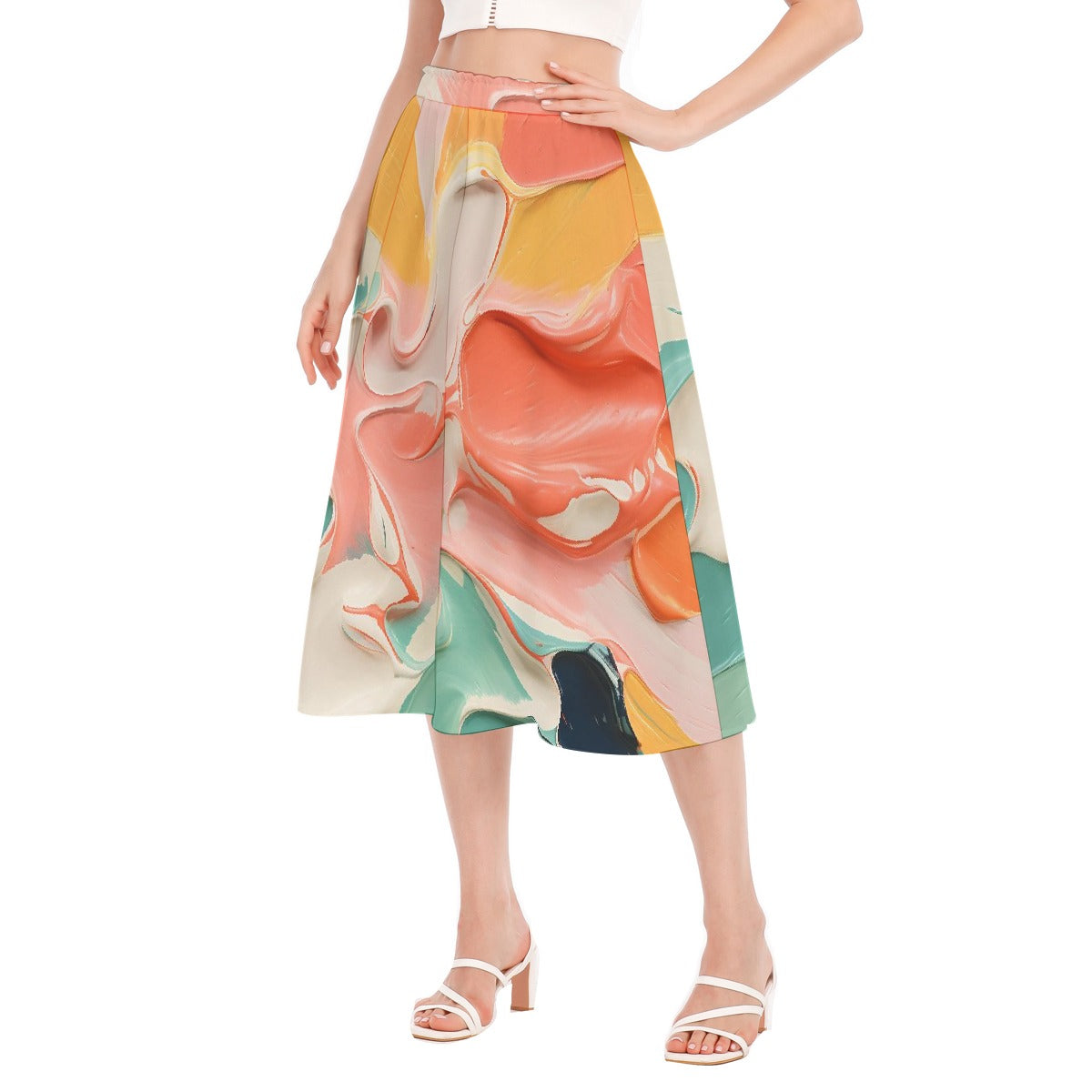 All-Over Print Women's Long Section Chiffon Skirt