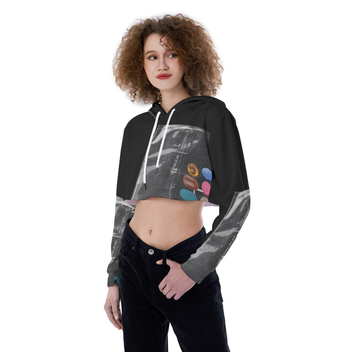 All-Over Print Women's Crop Top Hoodie