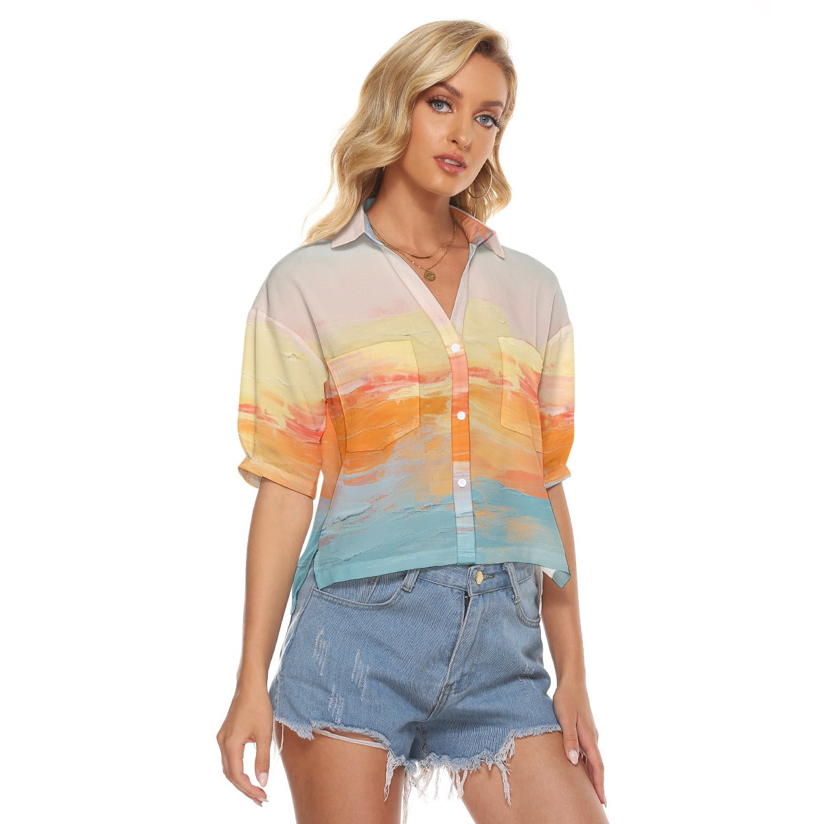 All-Over Print Women's V-neck Shirts