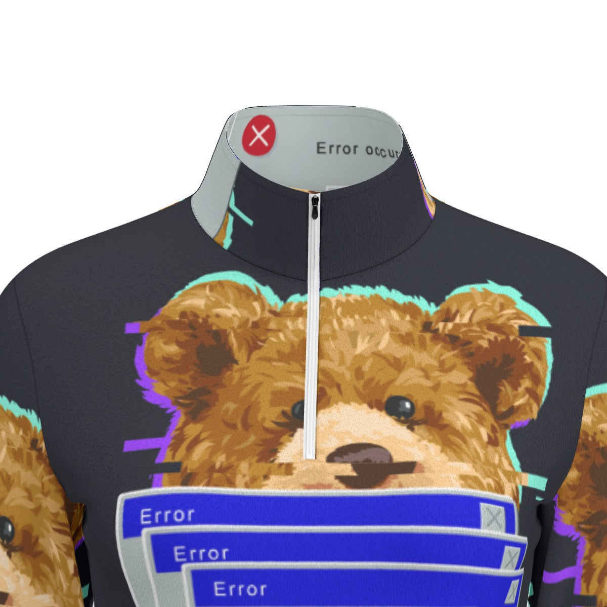 All-Over Print Women's Sports Collar Jersey With Long Sleeve