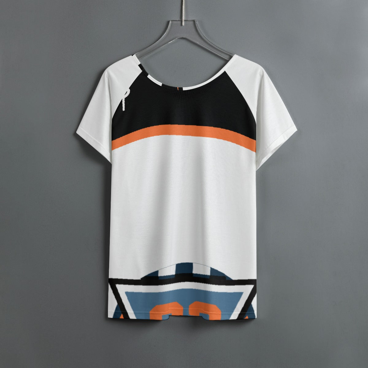 All-Over Print Women's Round Neck T-shirt With Raglan Sleeve