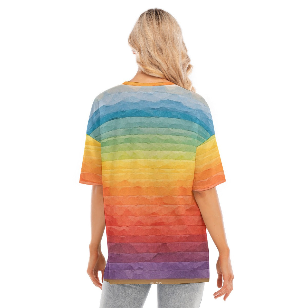 All-Over Print Women's Short Sleeves T-shirt With Hem Split