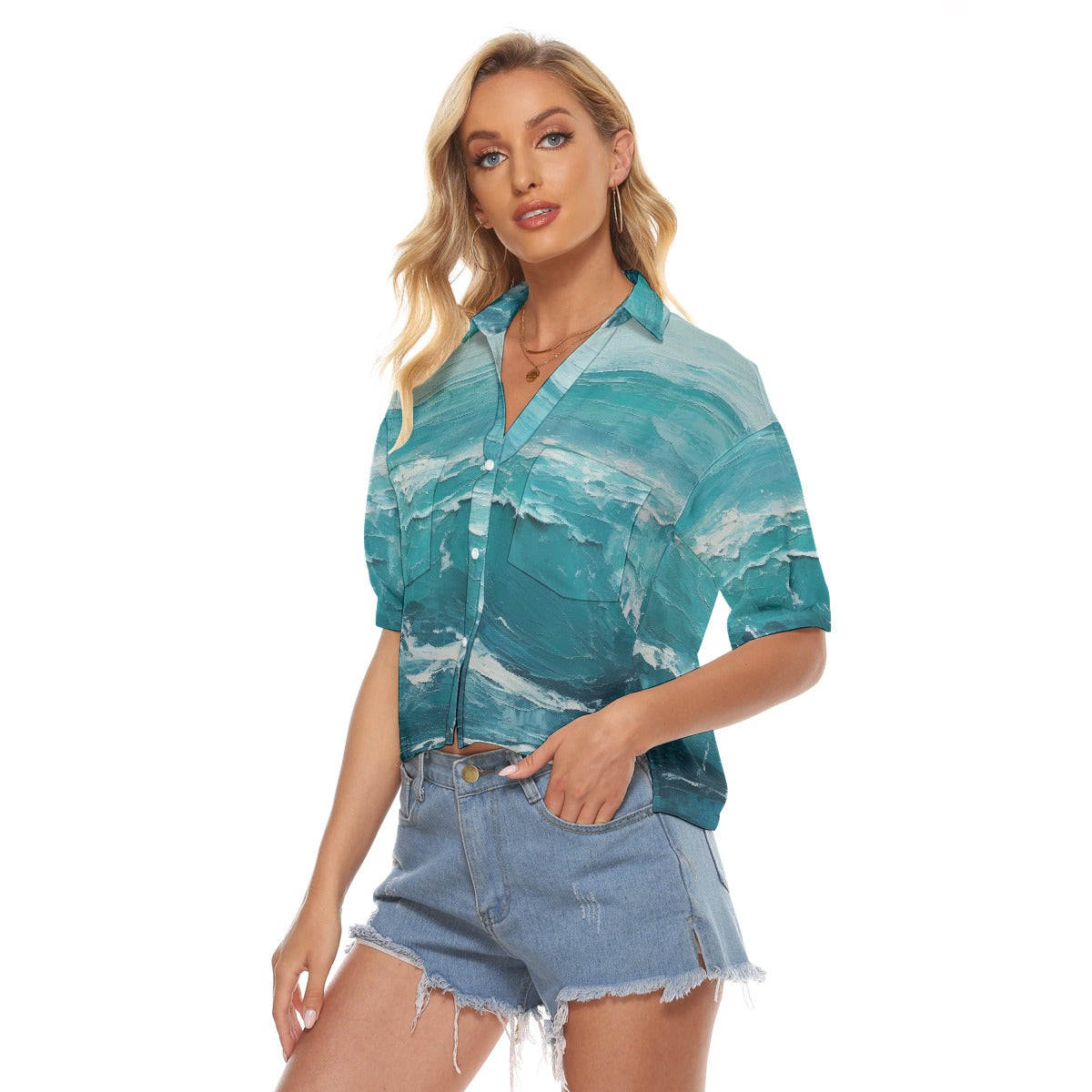 All-Over Print Women's V-neck Shirts