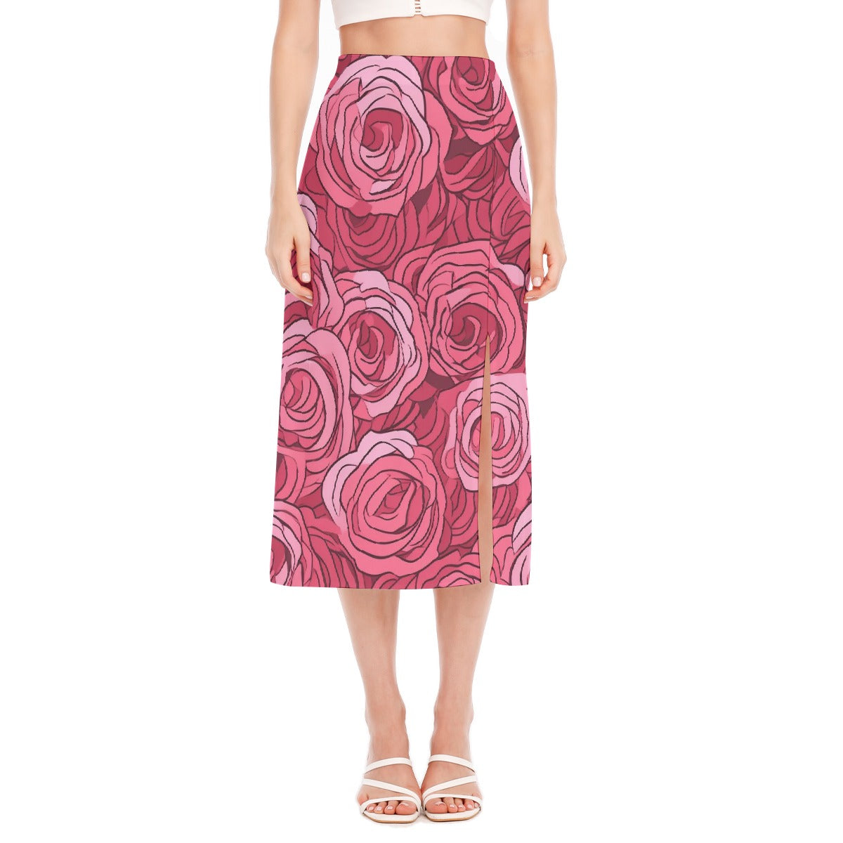 All-Over Print Women's High Slit Long Skirt