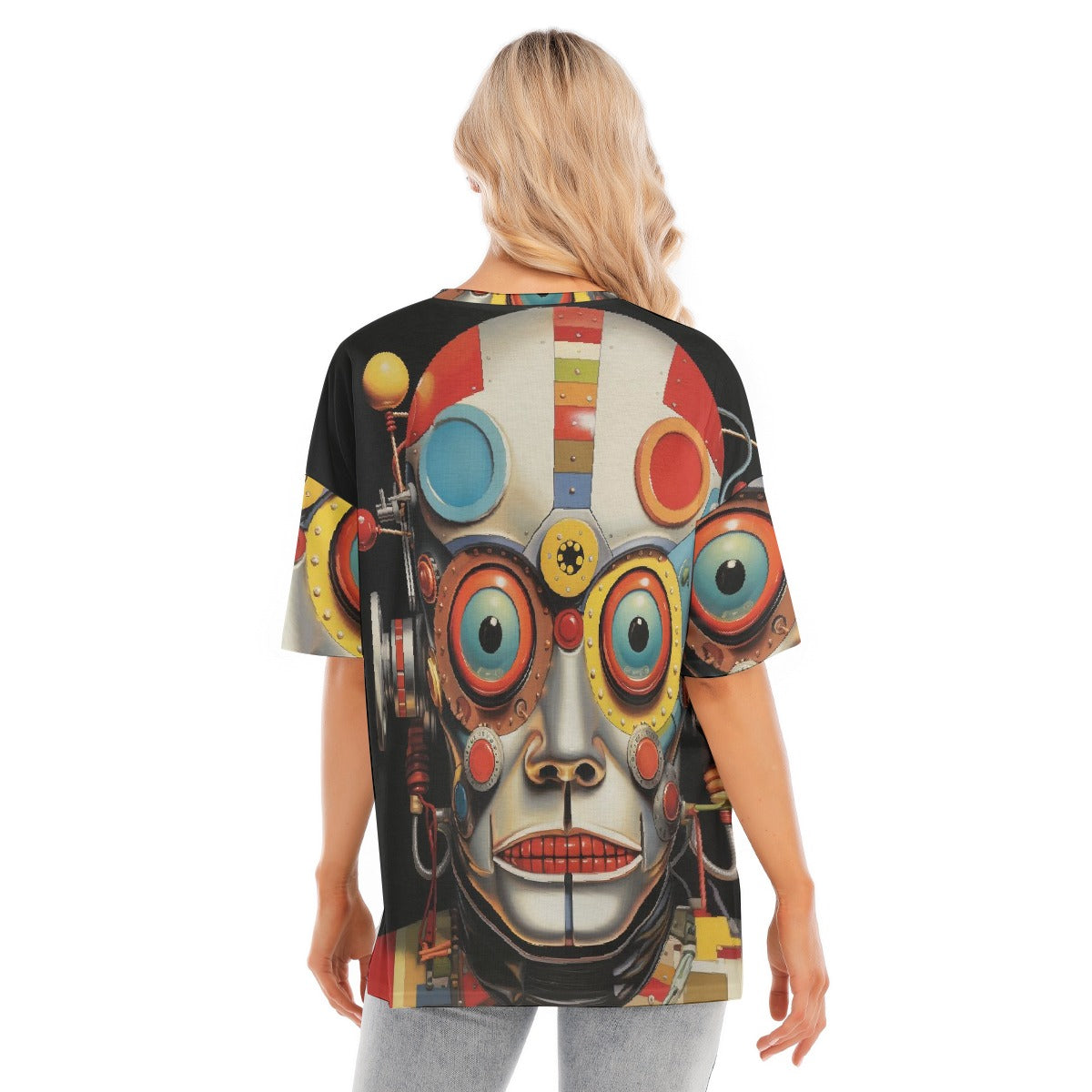 All-Over Print Women's Short Sleeves T-shirt With Hem Split