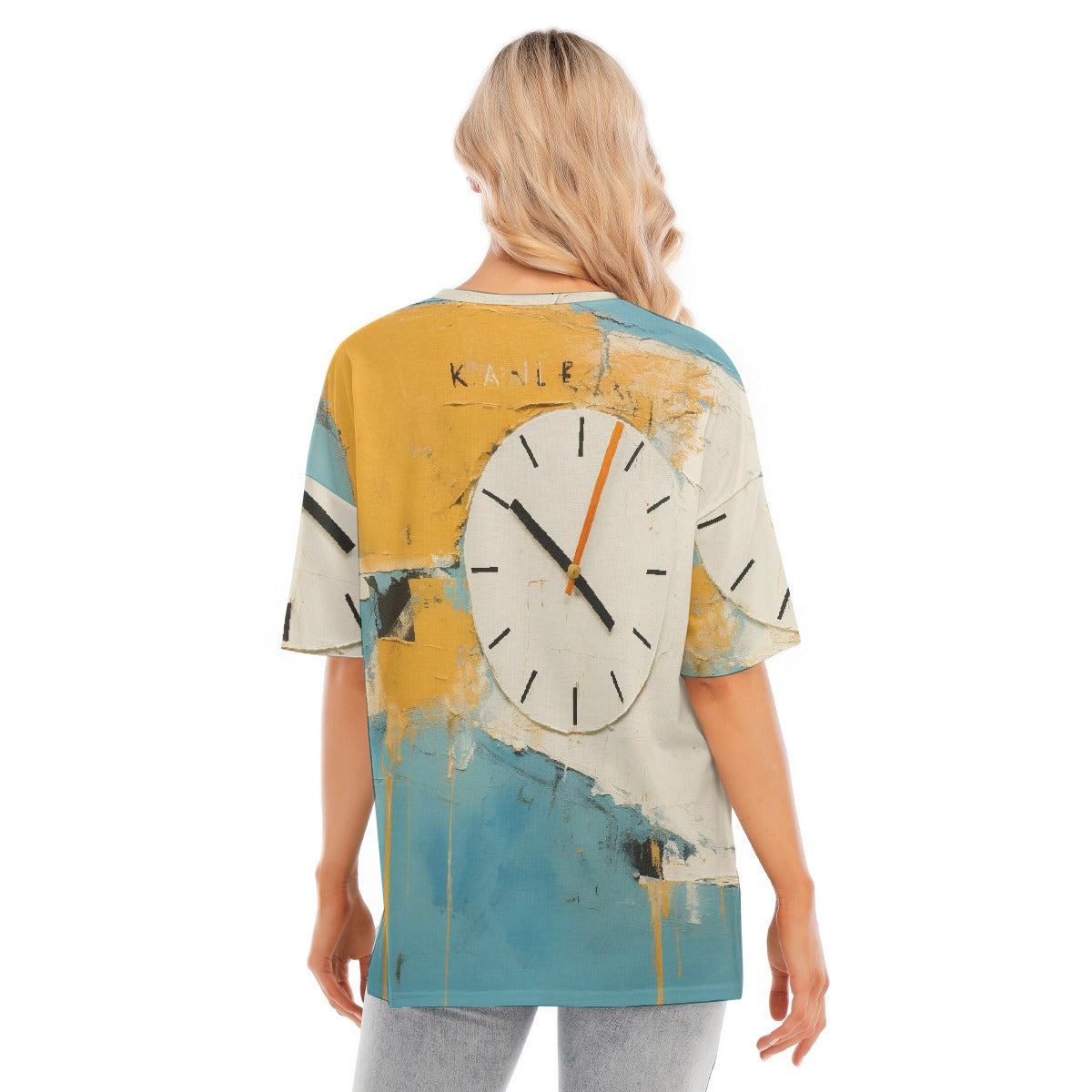 All-Over Print Women's Short Sleeves T-shirt With Hem Split