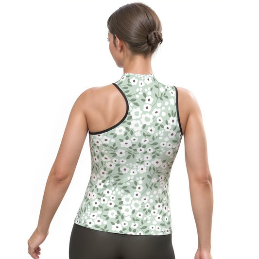 All-Over Print Women's Halter Sleeveless Asymmetrical Tank Top