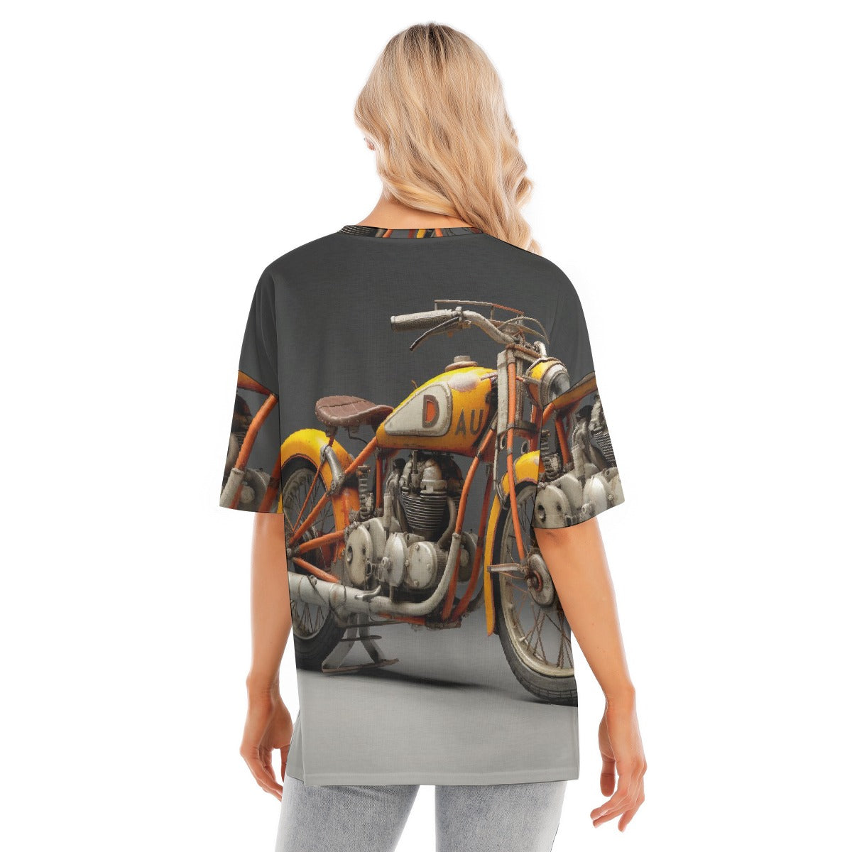 All-Over Print Women's Short Sleeves T-shirt With Hem Split