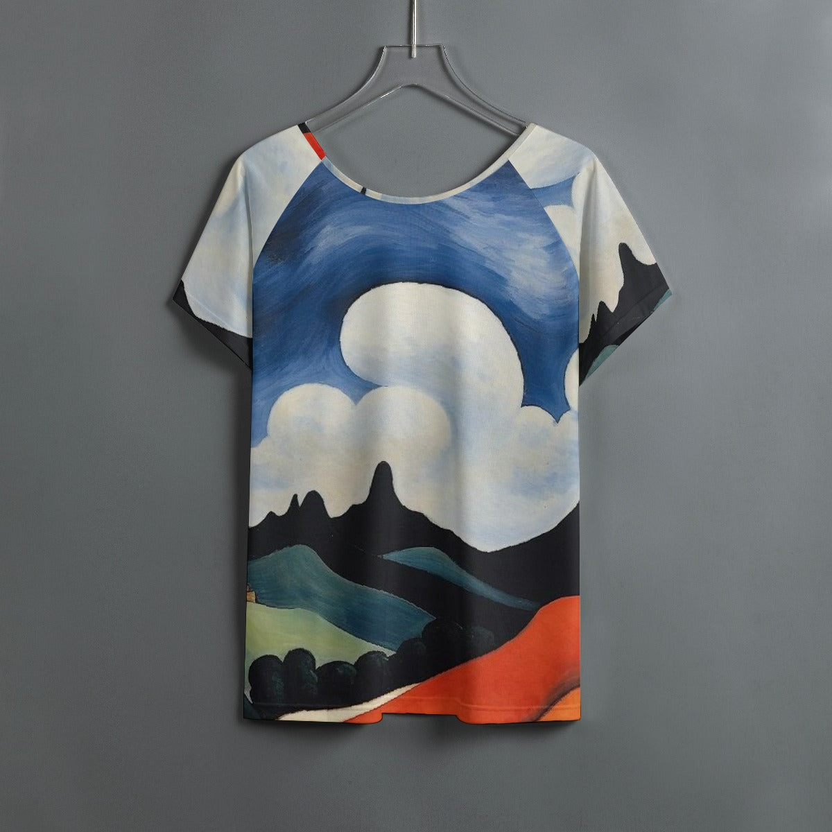 All-Over Print Women's Round Neck T-shirt With Raglan Sleeve