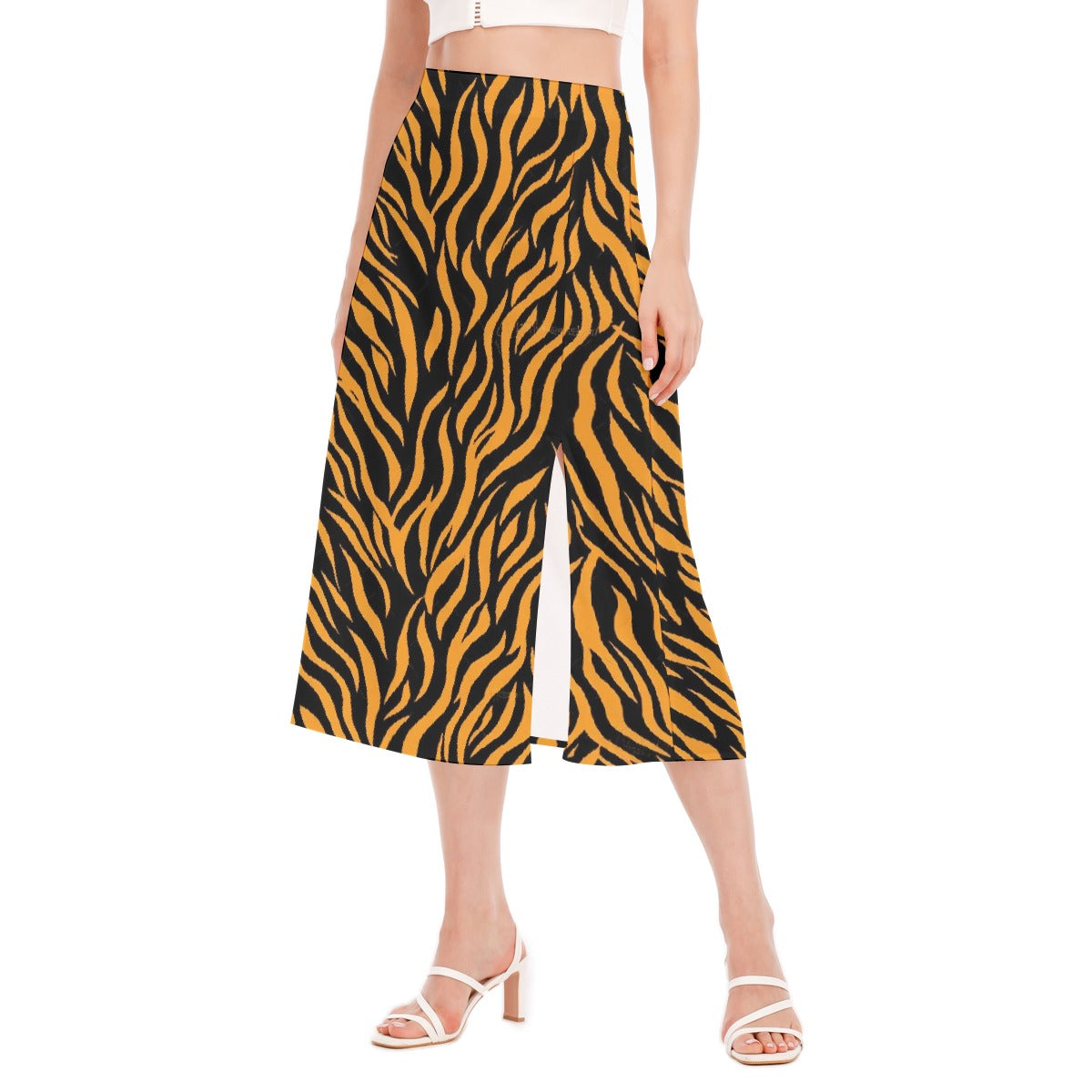 All-Over Print Women's High Slit Long Skirt