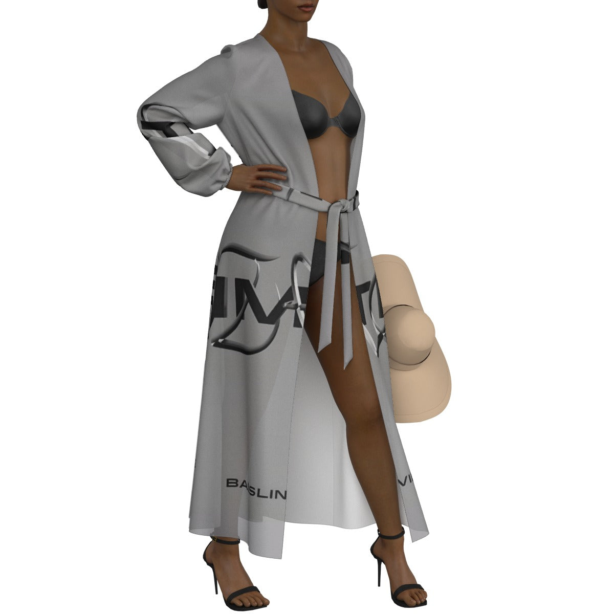 All-Over Print Women's Lace-up Chiffon Robe