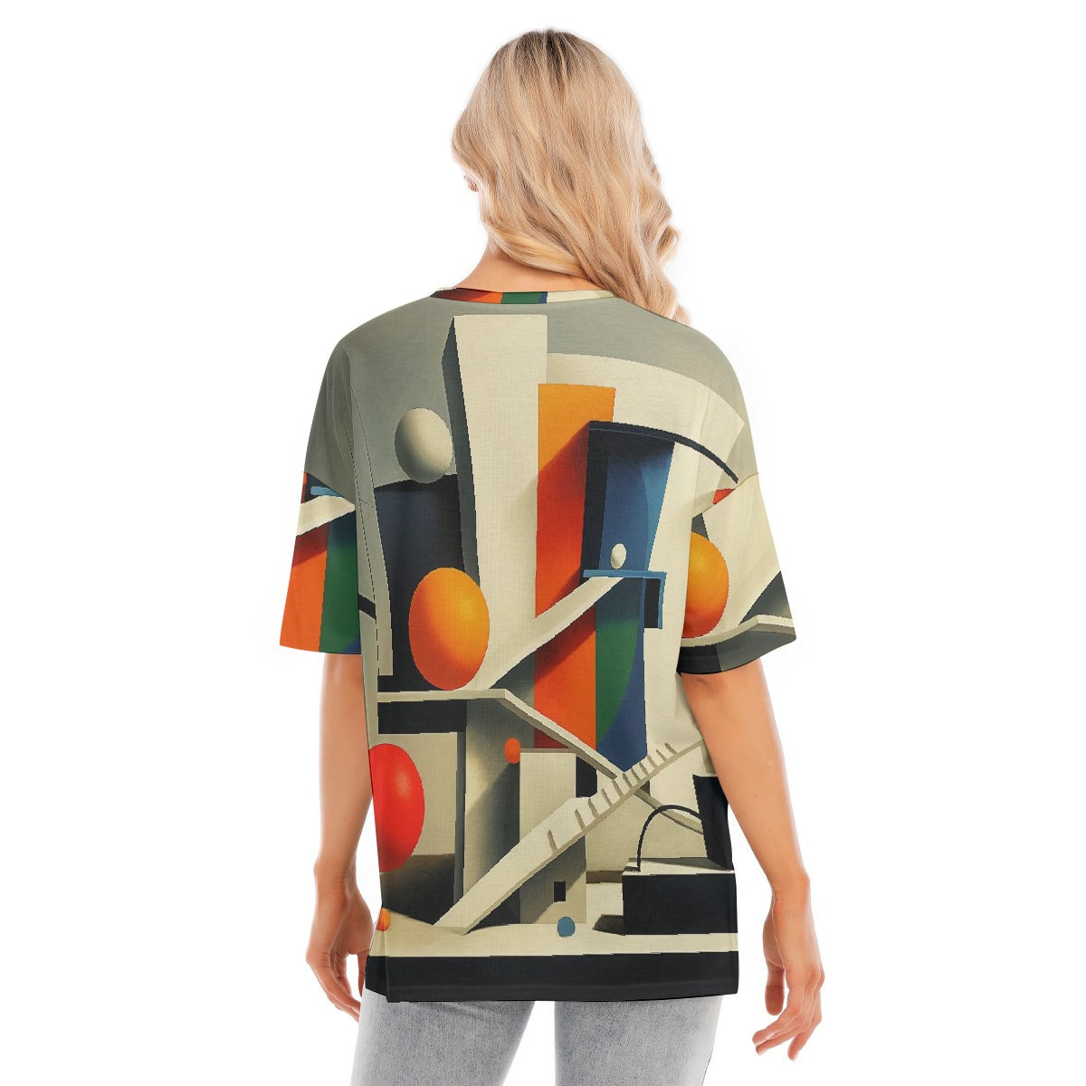 All-Over Print Women's Short Sleeves T-shirt With Hem Split