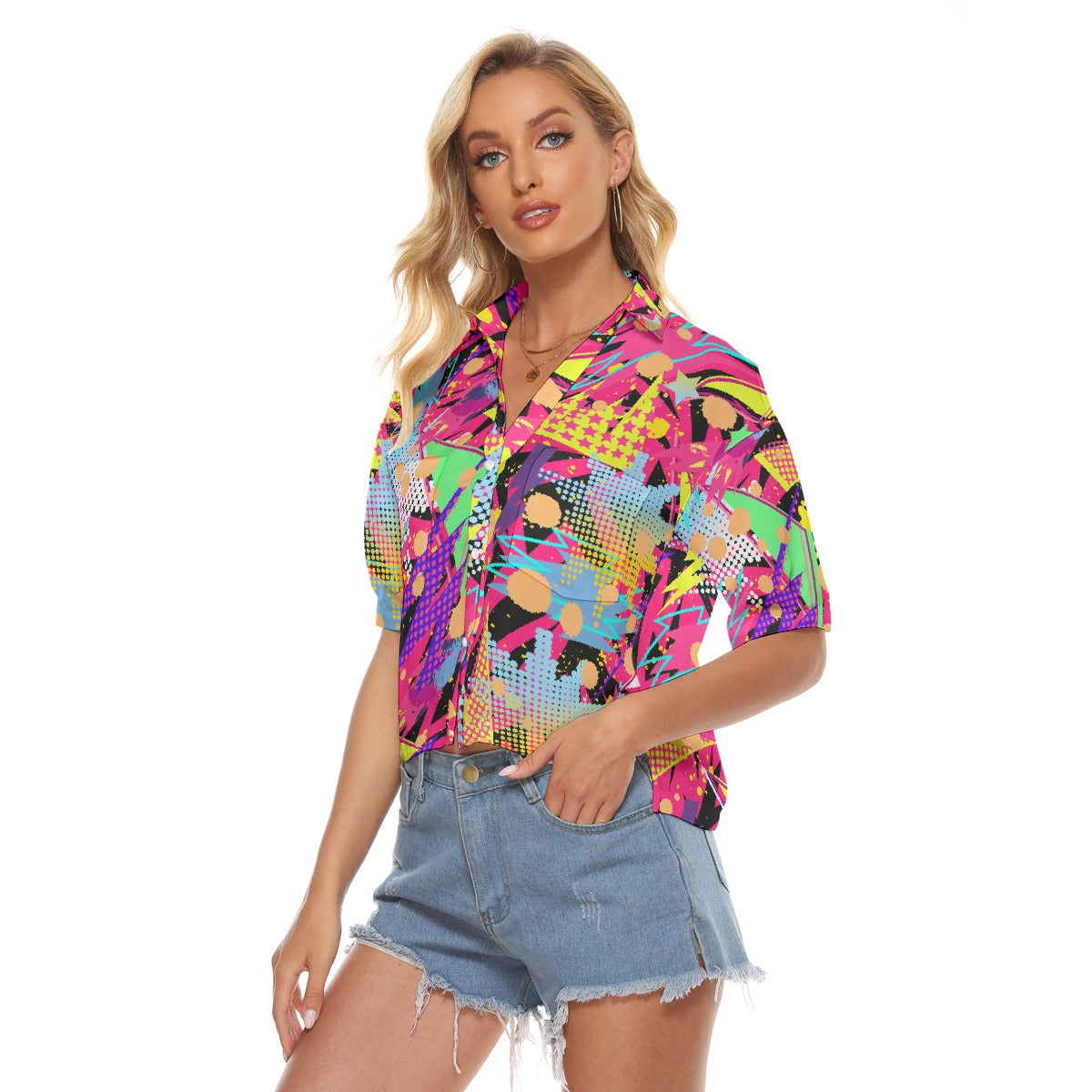 All-Over Print Women's V-neck Shirts
