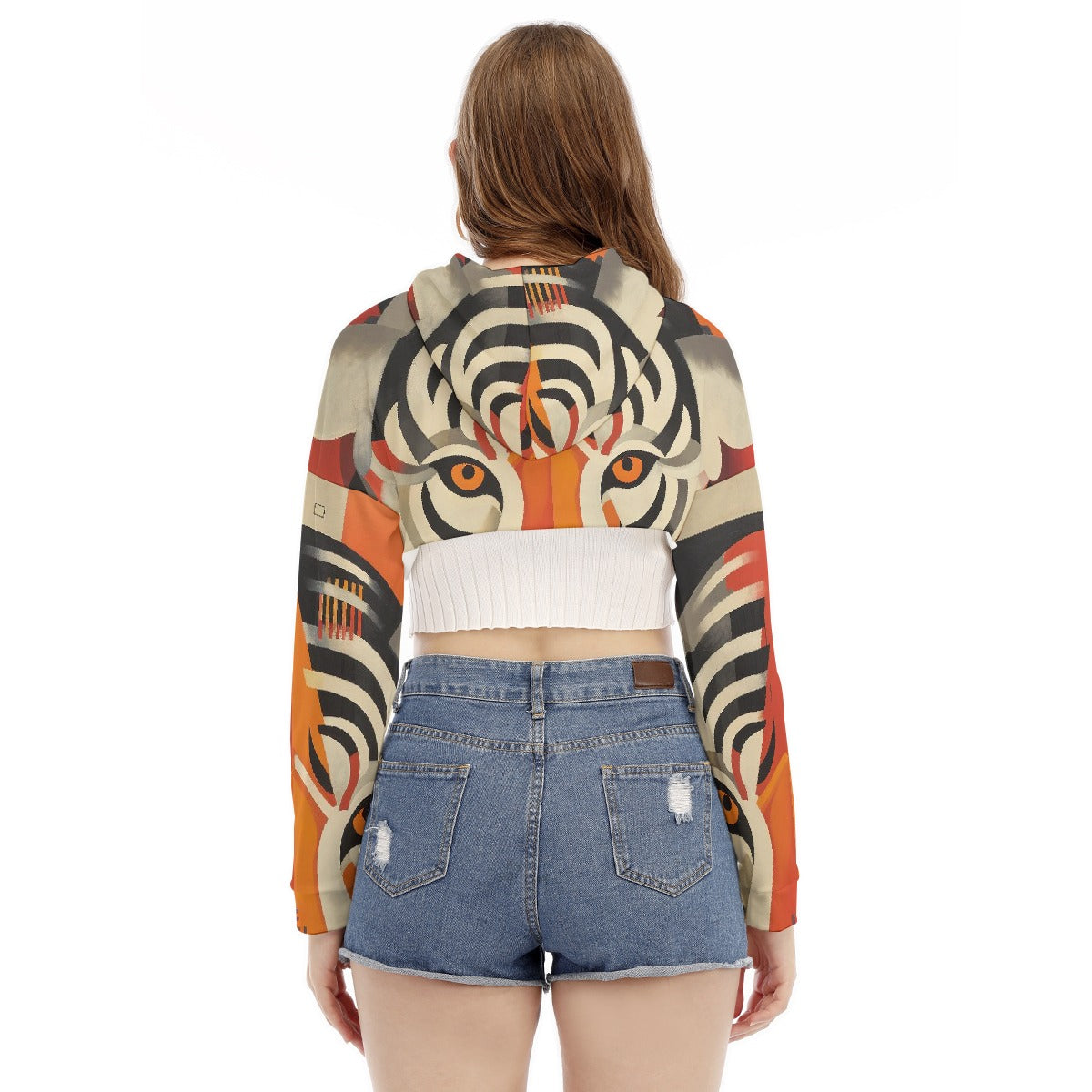 All-Over Print Women's Smock Short Hoodie With Long Sleeve