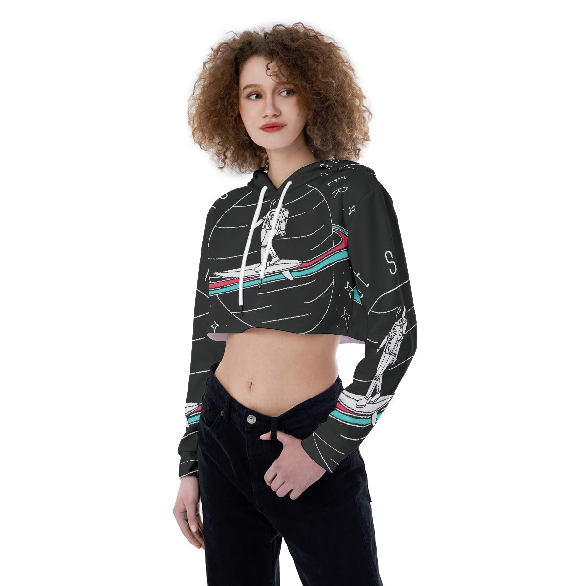All-Over Print Women's Crop Top Hoodie