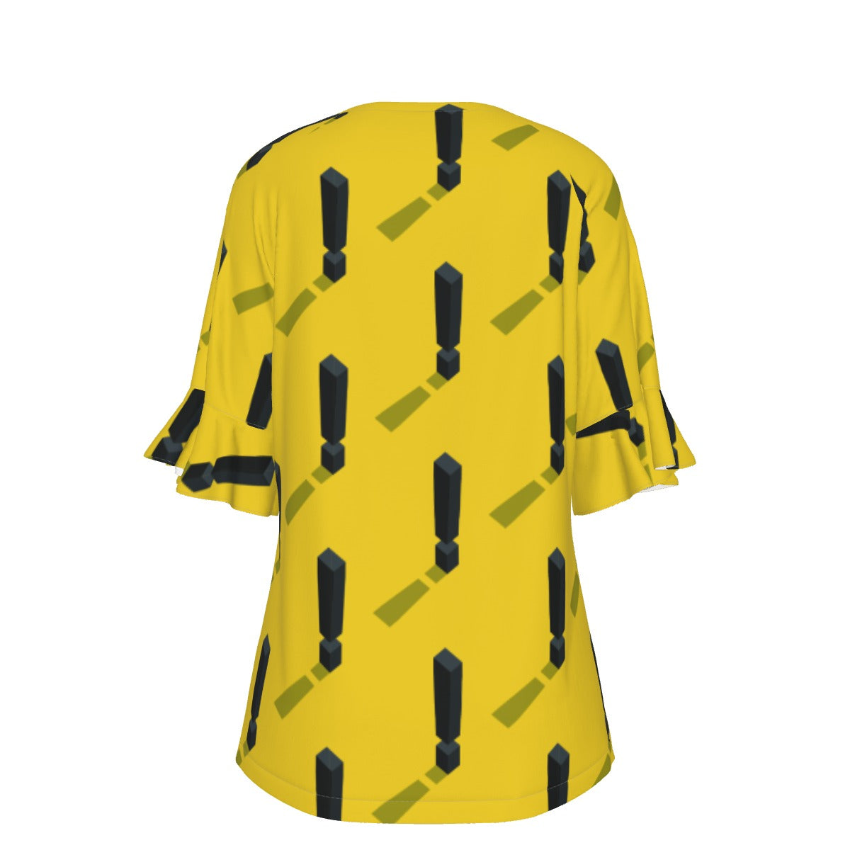 All-Over Print V-neck Women's T-shirt With Bell Sleeve