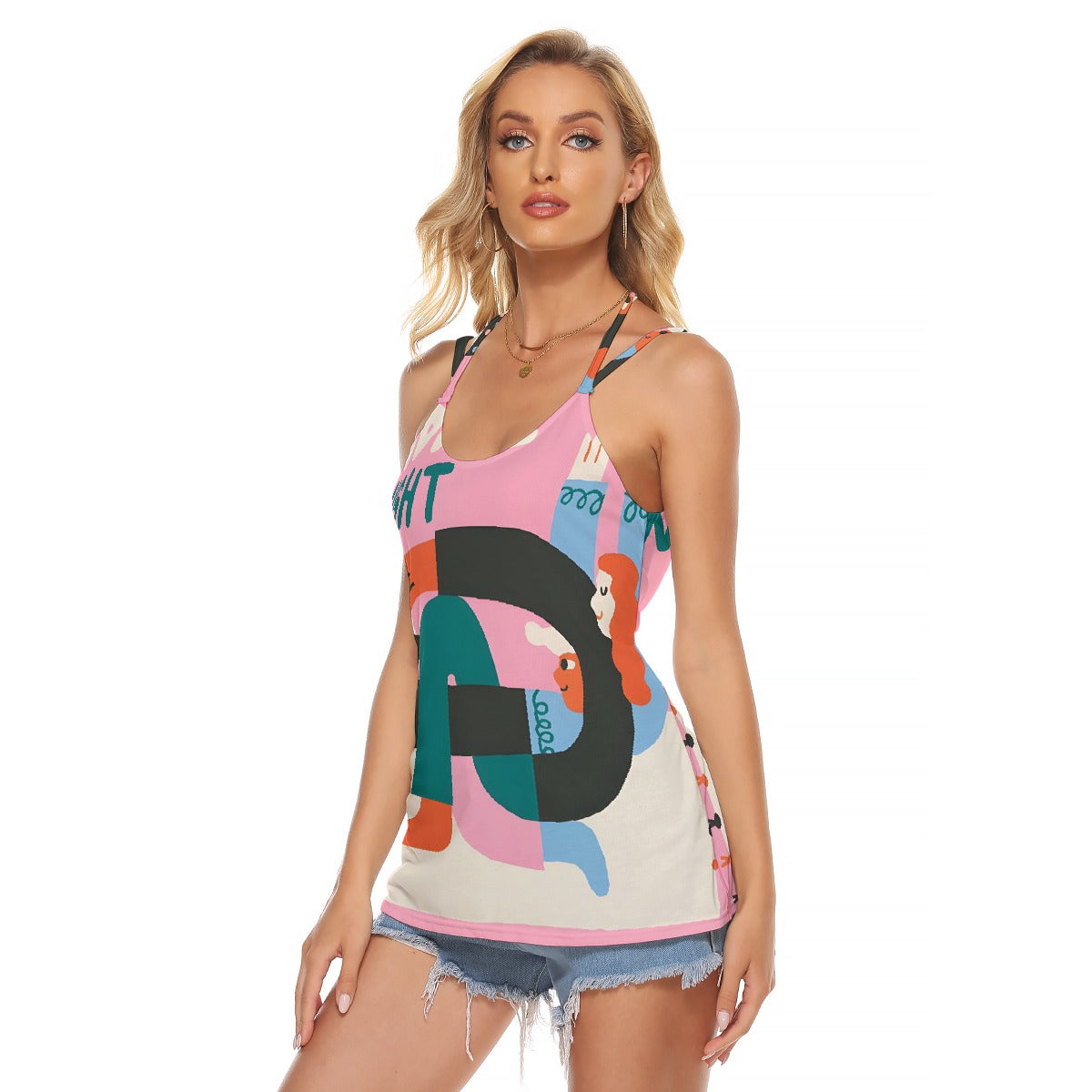 All-Over Print Women's Halter Top With Backless