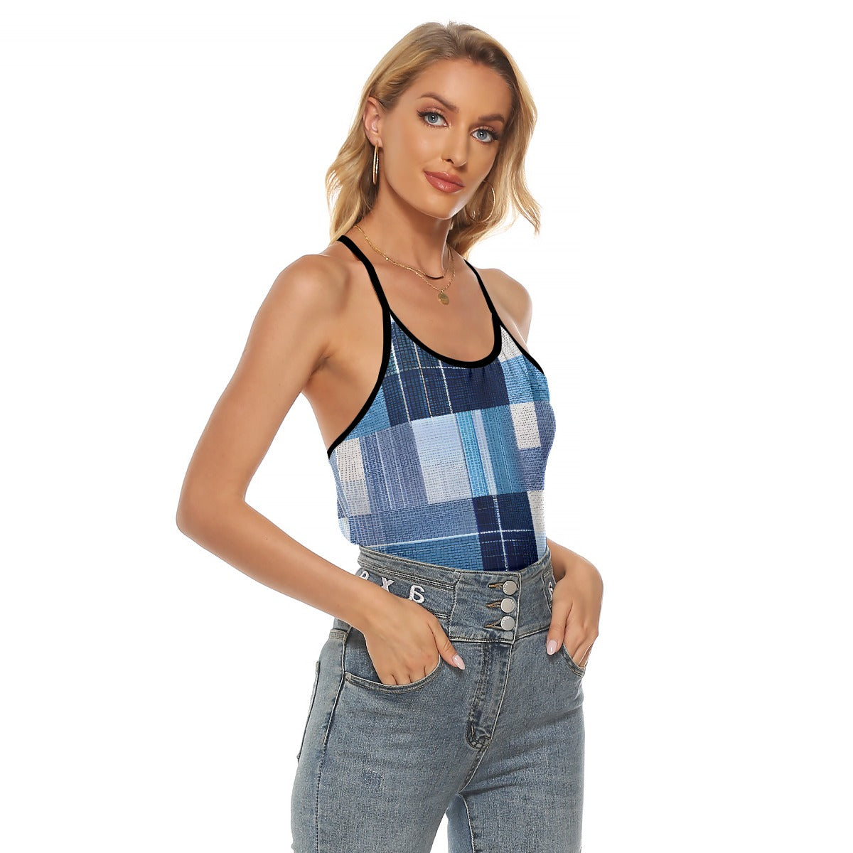 All-Over Print Women's Criss-Cross Open Back Tank Top