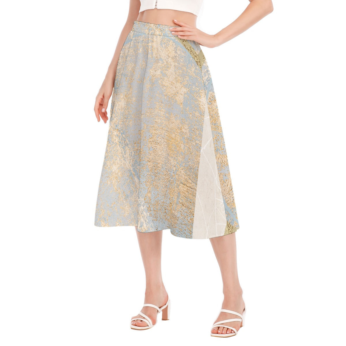 All-Over Print Women's Long Section Chiffon Skirt