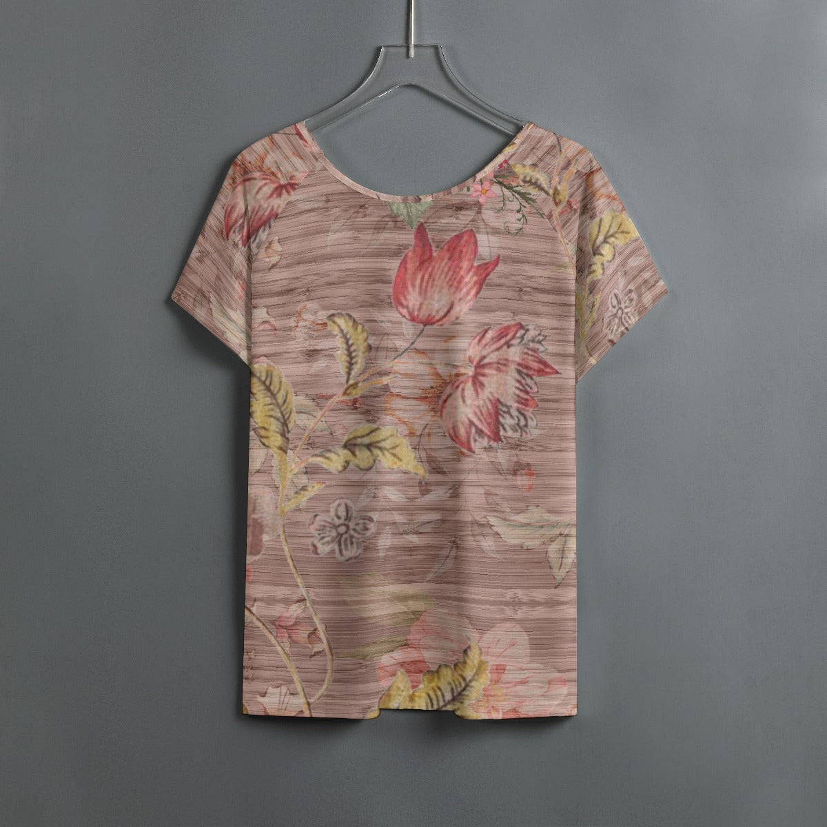 All-Over Print Women's Round Neck T-shirt With Raglan Sleeve