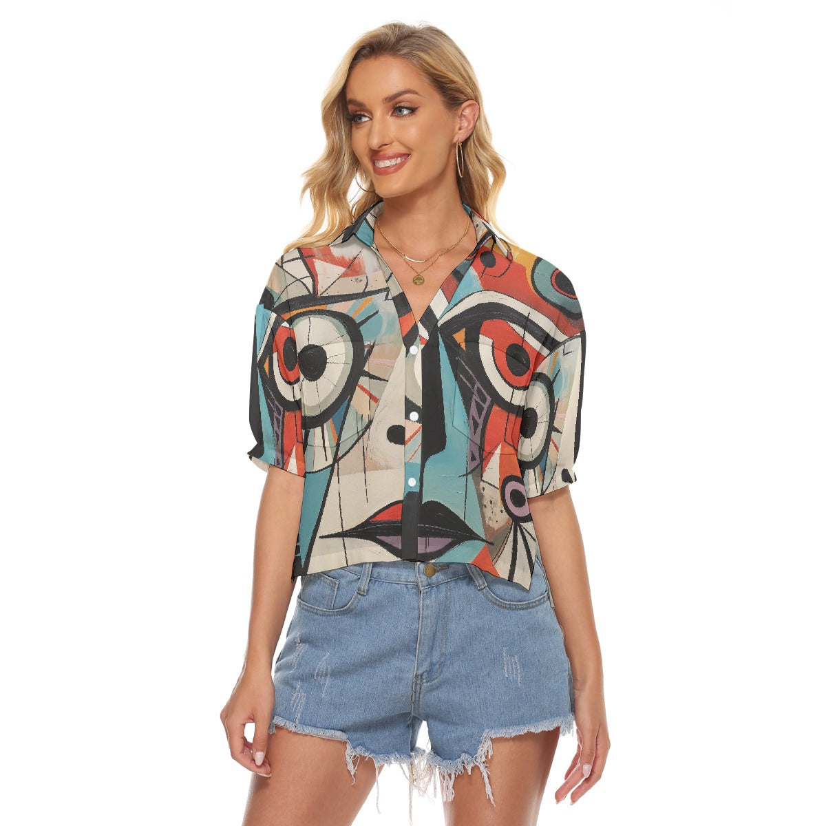 All-Over Print Women's V-neck Shirts
