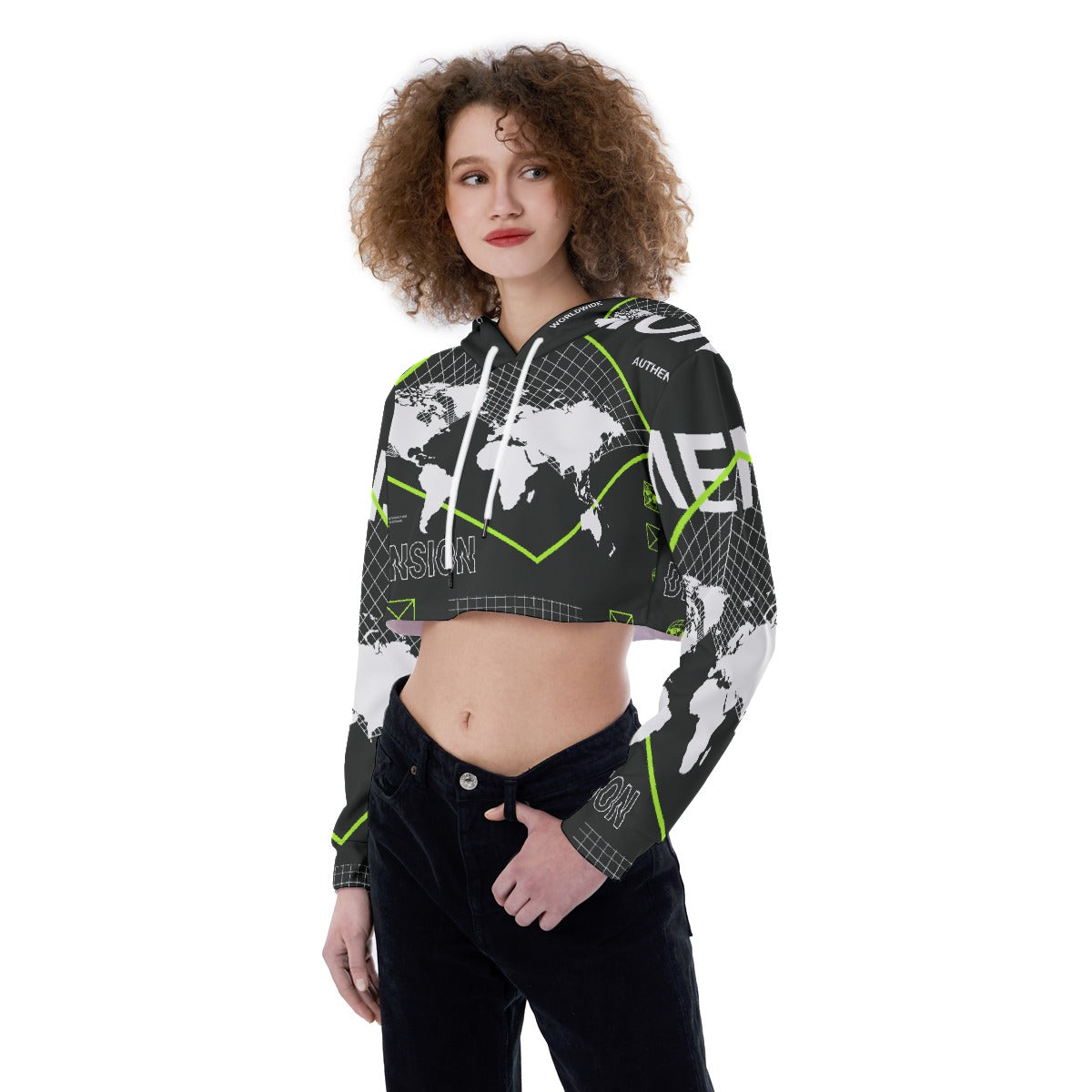All-Over Print Women's Crop Top Hoodie